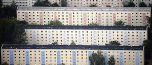 Sanierte ehemalige DDR-Plattenbauten in Potsdam.