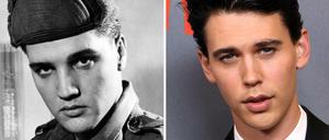Elvis Presley.1960 als G.I. in Friedberg und sein Darsteller Austin Butler. 