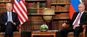 Ein Treffen zwischen US-Präsident Biden und Russlands Staatschef Putin wie hier im Juni 2021 wird es vorerst nicht geben.