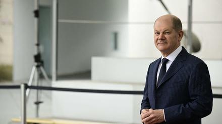 Der deutsche Regierungschef Olaf Scholz am Samstag im Kanzleramt.