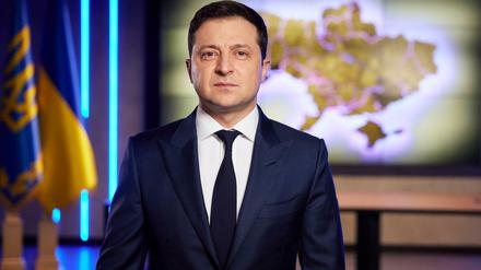 Der ukrainische Präsident Wolodymyr Selenskyj bei seiner Fernsehansprache vom Mittwoch.