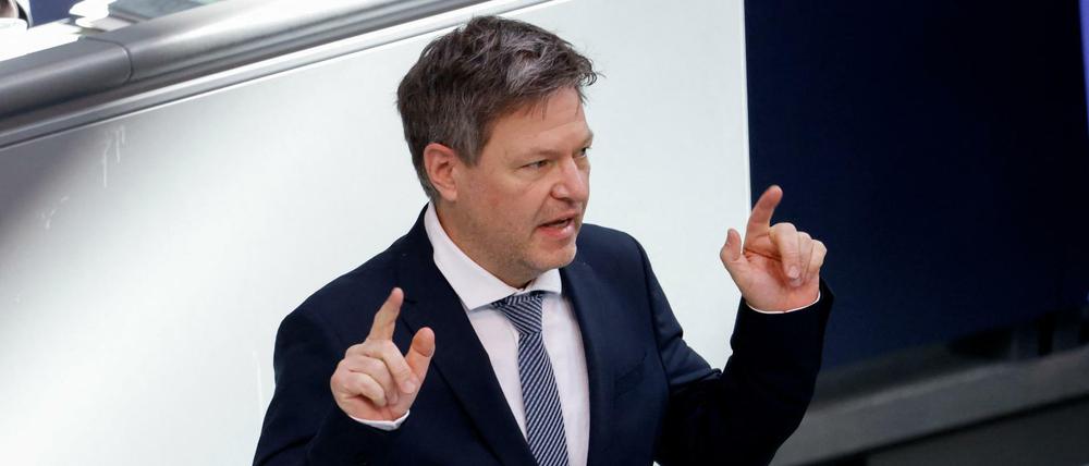 Minister Robert Habeck im Bundestag.