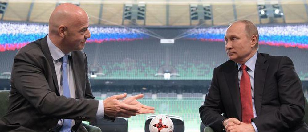 Freunde. Fifa-Chef Infantino und Russlands Präsident Putin.