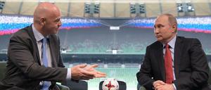 Freunde. Fifa-Chef Infantino und Russlands Präsident Putin.