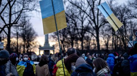Solidaritätsdemo für die Ukraine in München.
