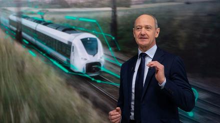 Siemens-Vorstandschef Roland Busch, hier bei der Hauptversammlung im Februar 2022, ist sehr zufrieden mit der Schienensparte des Konzerns. 