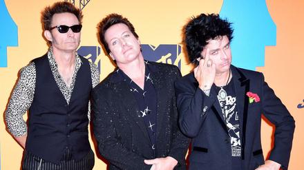 Tre Cool, Mike Dirnt und Billie Joe Armstrong, Mitglieder der Band Green Day. 