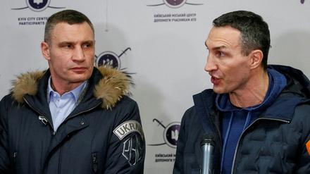 Vitali (links) und Wladimir Klitschko (rechts) sind entschlossen, ihr Heimatland zu verteidigen.