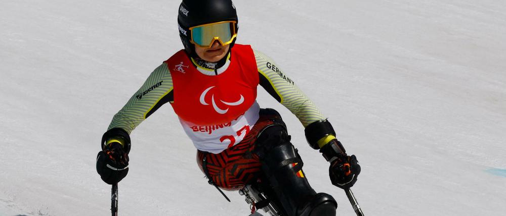Anna-Lena Forster auf ihrem Weg zu Silber im Super-G.