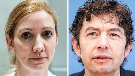 Kompetenz im Team, Sandra Ciesek, Direktorin des Instituts für Medizinische Virologie am Universitätsklinikum Frankfurt, und Christian Drosten, Direktor Institut für Virologie, Charité Berlin.
