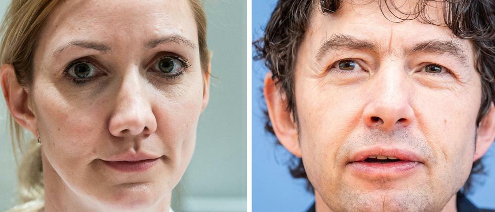 Kompetenz im Team, Sandra Ciesek, Direktorin des Instituts für Medizinische Virologie am Universitätsklinikum Frankfurt, und Christian Drosten, Direktor Institut für Virologie, Charité Berlin.