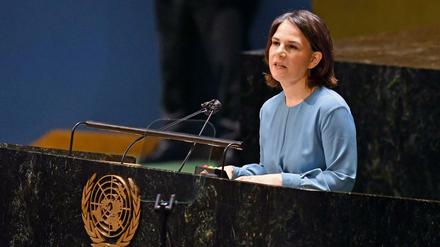 Außenministerin Annalena Baerbock spricht vor der UN-Vollversammlung.