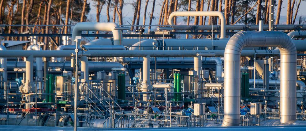 Gasempfangsstation der Ostseepipeline Nord Stream 1 in Lubmin bei Greifswald.