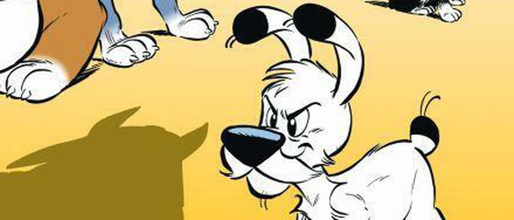 Idefix hat seit einiger Zeit neben den Asterix-Abenteuern auch seine eigene Albenreihe, hier das Titelbild des ersten Bandes.