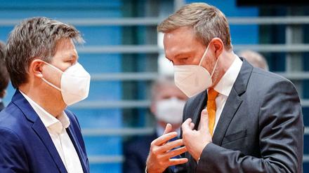 Haben sich auf ein Klima- und Energiepaket geeinigt: Wirtschafts- und Klimaschutzminister Habeck und Finanzmnister Lindner. 