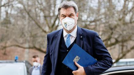 Markus Söder (CSU), Ministerpräsident von Bayern, kommt zur Pressekonferenz nach einer Sitzung des bayerischen Kabinetts.