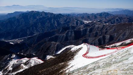 Wüstenschnee. Der Schnee bei den Spielen in Peking kommt aus der Kanone.