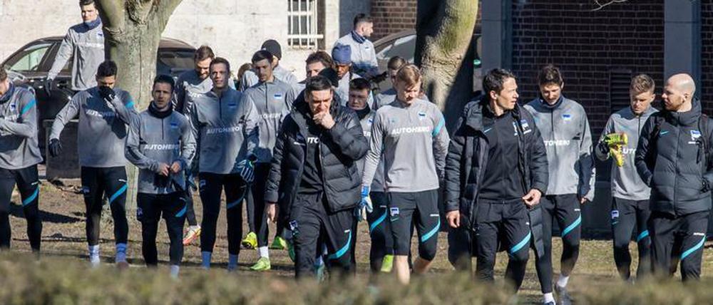 Der Trainer und sein Team. Wer geht im nächsten Spiel voran?