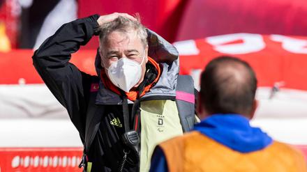 Hartmut Stinus bei den Ski-alpin-Wettbewerben.