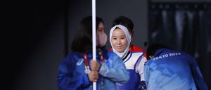 Zakia Khudadadi verlor ihren Auftaktkampf gegen Ziyodakhon Isakova aus Usbekistan mit 12:17 Punkten.