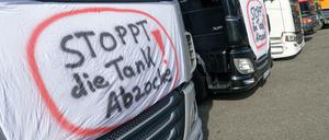 Die Lkw-Fahrer wollen den Autobahnring blockieren.