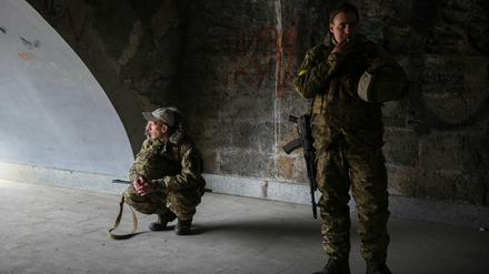Ukrainische Soldaten bei Odessa.