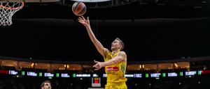 Tim Schneider, hier beim Sieg gegen Piräus, zeigte in Gießen sein bestes Spiel seit langer Zeit.