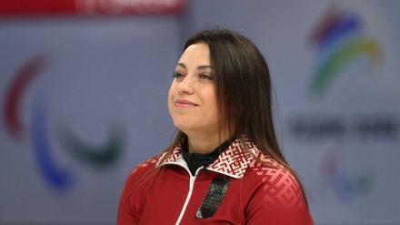 Poļina Rožkova im Ice Cube in Peking. In Lettland wohnt gerade ein anderer bei ihr zu Hause.