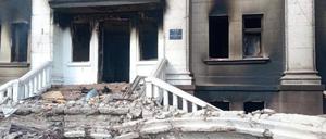 Das beschädigte Theater in Mariupol diente geflüchteten Zivilisten als Schutzraum.