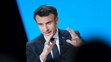 Hat viel vor: Emmanuel Macron bei der Vorstellung seines Wahlprogramms am 17. März.