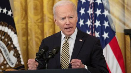 „Kriegsverbrecher“ Putin: US-Präsident Joe Biden hat die Rhetorik gegenüber Russland deutlich verschärft.