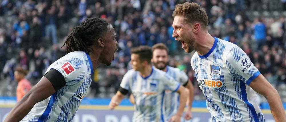 Hertha BSC führte 1:0 gegen die TSG Hoffenheim, durch ein Tor von Niklas Stark.