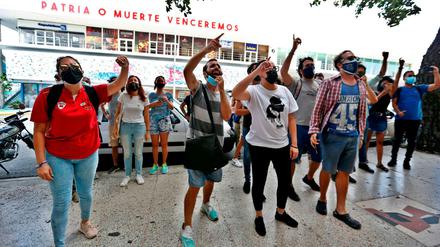 Demonstranten in Havanna, Juli 2021.