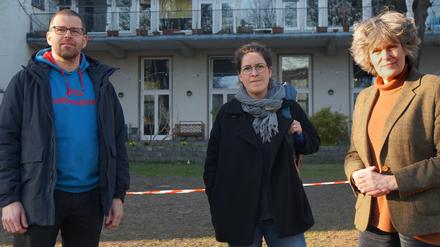 Frederik Kraft, Marie-Luise Gürtler und Bettina Schwietering-Evers von der Linkenkirche in Berlin-Wilmersdorf.