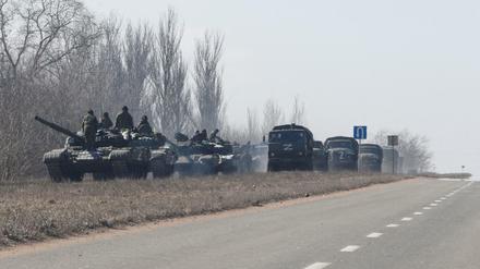 Pro-russische Truppen in von Separatisten-kontrollierten Gebiet in Donezk (aufgenommen am 12. März)