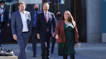 Lars Klingbeil, Christian Lindner und Ricarda Lang.