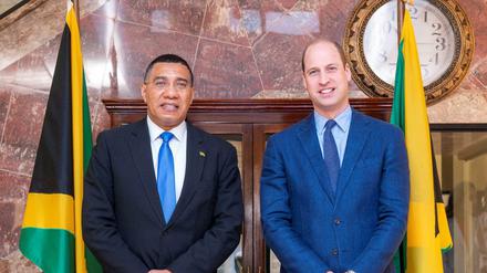 Prinz William und Jamaikas Premierminister Andrew Holness 