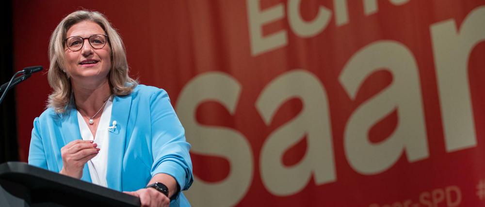 Anke Rehlinger tritt am Sonntag als SPD-Kandidatin für das Amt der Ministerpräsidentin im Saarland an.