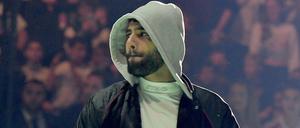 Rapper Samra, bürgerlich Hussein Akkouche, beim Kiss Cup 2019 in der Max-Schmeling-Halle.