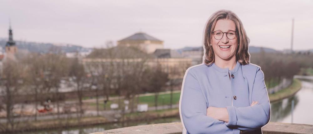 SPD-Spitzenkandidatin Anke Rehlinger, hier die Wahlkampfversion aus Pappe.