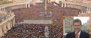 Am 19. April 2005: Phoenix schreibt ein kleines Stück Fernsehgeschichte, als Stephan Kulle um 18 Uhr 39 - vier Minuten vor der offiziellen Bekanntgabe - die Wahl von Kardinal Joseph Ratzinger zum Papst Benedikt XVI. live verkündet.