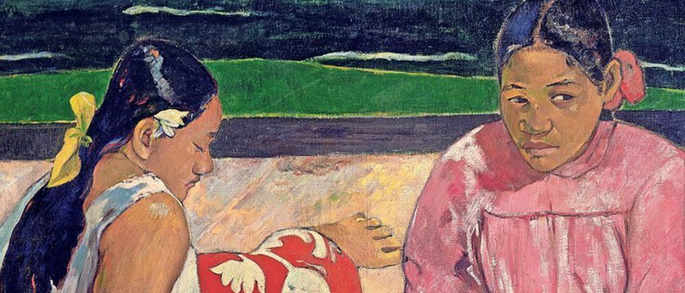 Föhliche Farben, gedämpfte Stimmung. Gauguins "Tahitianische Frauen" aus dem Jahr 1891.