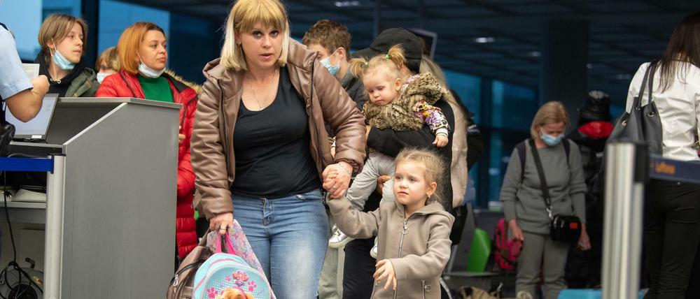Ankommende Geflüchtete aus der Ukraine.
