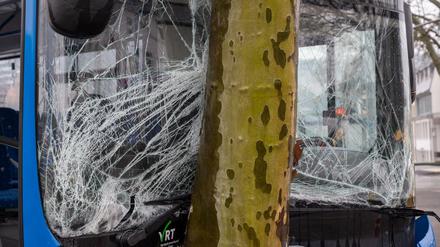 Schulbus fährt gegen Baum – die Unglücksstelle in Trier
