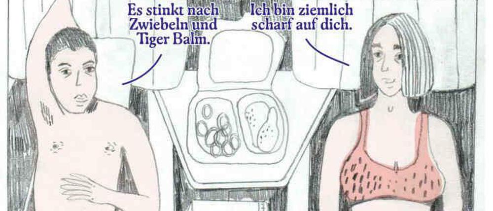 Außen Eis, innen heiß: Eine Szene aus Bernadette Schweihoffs Buch „treiben“.
