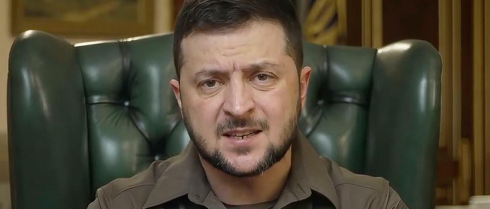 Wolodymyr Selenskyj, Präsident der Ukraine, in einem am 3. April 2022 veröffentlichten Hinweis