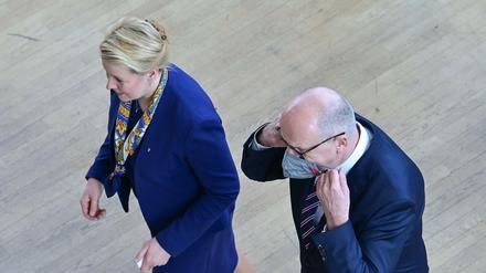 „Die Stimmung war so gut wie noch nie". Berlins Regierende Bürgermeisterin Franziska Giffey (SPD) und Brandenburgs Ministerpräsident Dietmar Woidke (SPD) betonten die gelungene Zusammenarbeit.