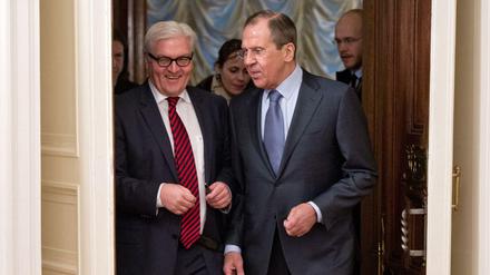 Freund Russlands: Der damalige Außenminister Frank-Walter Steinmeier mit dem russischen Außenminister Sergej Lawrow 2014 in Moskau.