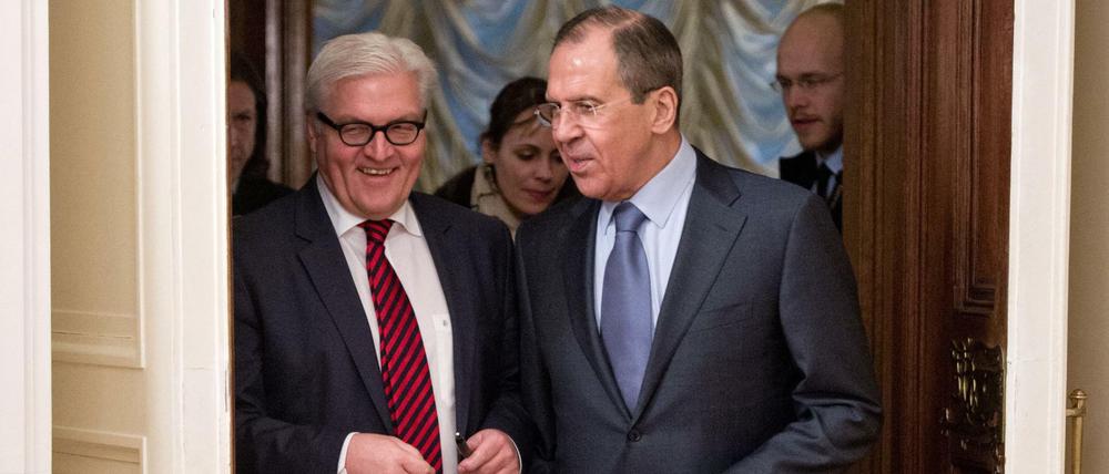 Freund Russlands: Der damalige Außenminister Frank-Walter Steinmeier mit dem russischen Außenminister Sergej Lawrow 2014 in Moskau.