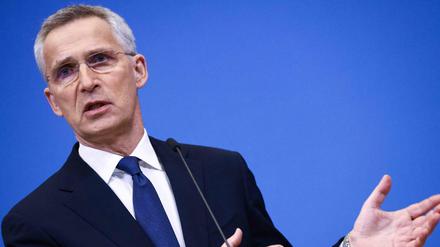 Nato-Generalsekretär Jens Stoltenberg bei der Vorstellung des Nato-Jahresberichts in Brüssel.